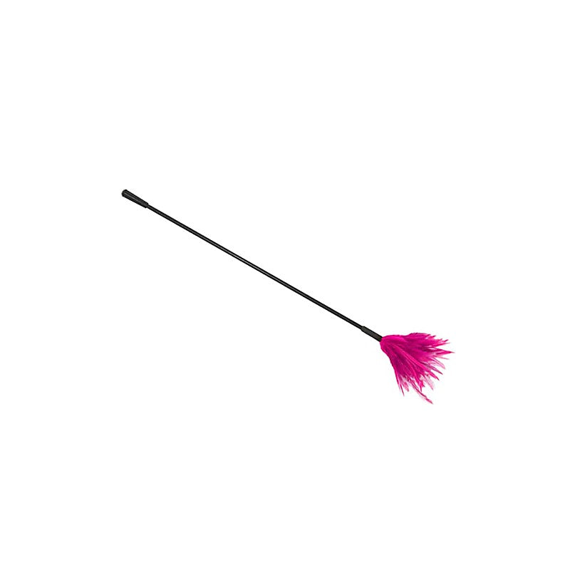 Love In Leather BDSM Crop With Feather Tickler - Whips And Crops