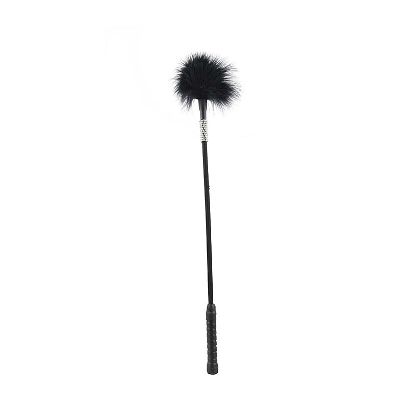 Love In Leather Black Diamante Feather Tickler - Ticklers