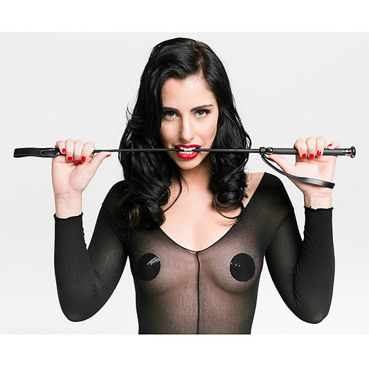 Love In Leather Riding Crop with Coloured Metal Ferrule - Whips And Crops