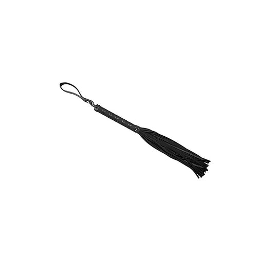 Love In Leather BDSM Flogger with Latex Detail Handle - Whips And Crops