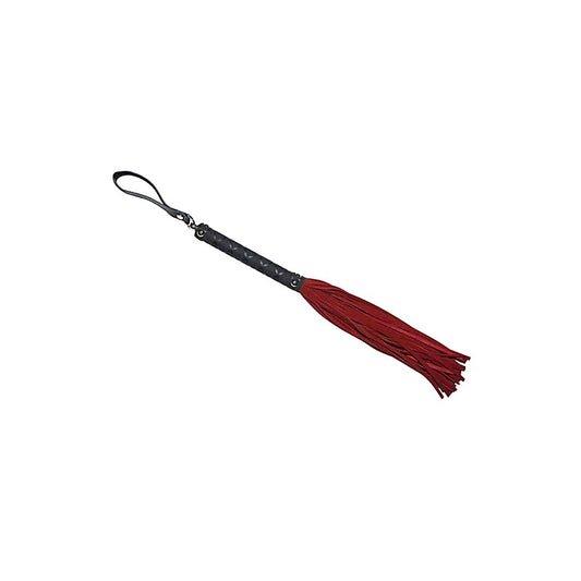 Love In Leather BDSM Flogger with Latex Detail Handle - Whips And Crops