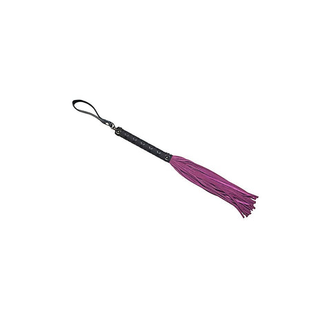 Love In Leather BDSM Flogger with Latex Detail Handle - Whips And Crops
