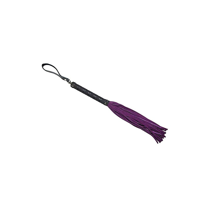 Love In Leather BDSM Flogger with Latex Detail Handle - Whips And Crops