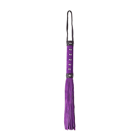 Studded Suede BDSM Play Flogger by Love In Leather - Whips And Crops