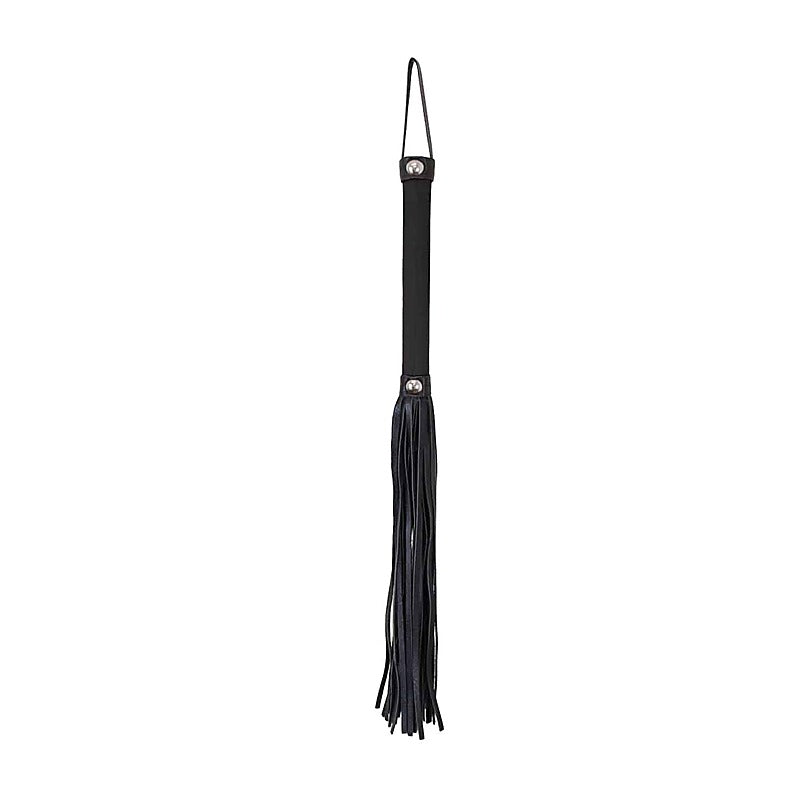 Love In Leather Satin Handle Flogger With Leather Tails - Whips And Crops