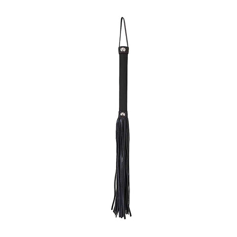 Love In Leather Satin Handle Flogger With Leather Tails - Whips And Crops
