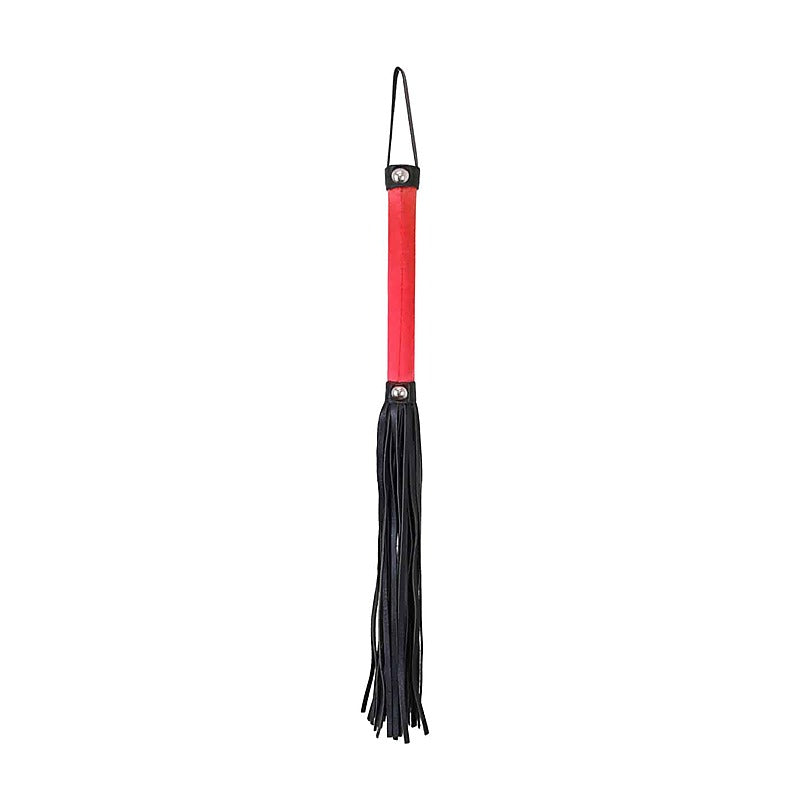 Love In Leather Satin Handle Flogger With Leather Tails - Whips And Crops