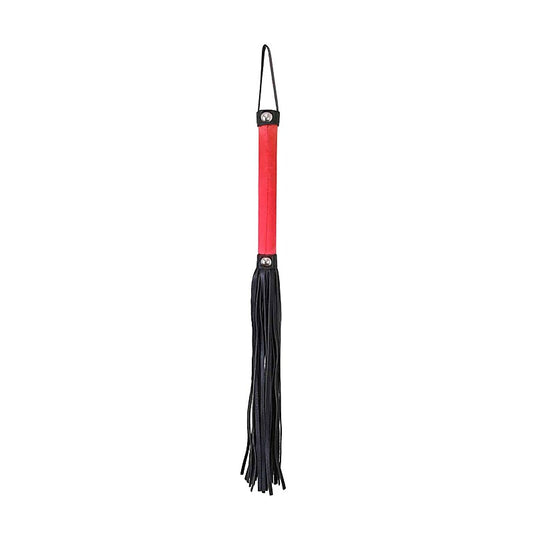 Love In Leather Satin Handle Flogger With Leather Tails - Whips And Crops