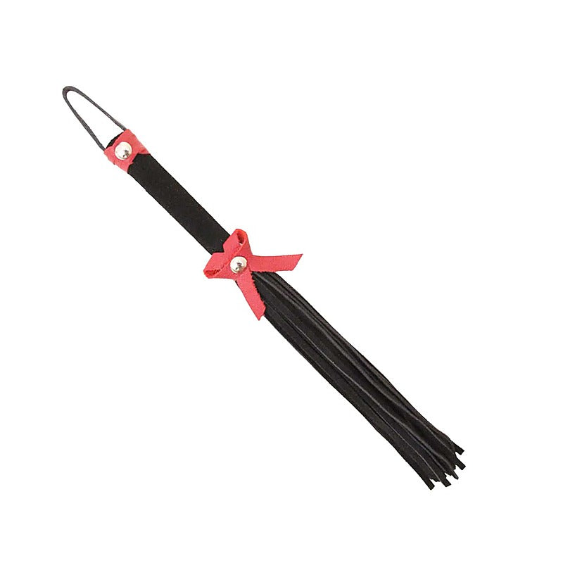 Love In Leather Suede BDSM Willy Whip With Bow Detail - Whips And Crops