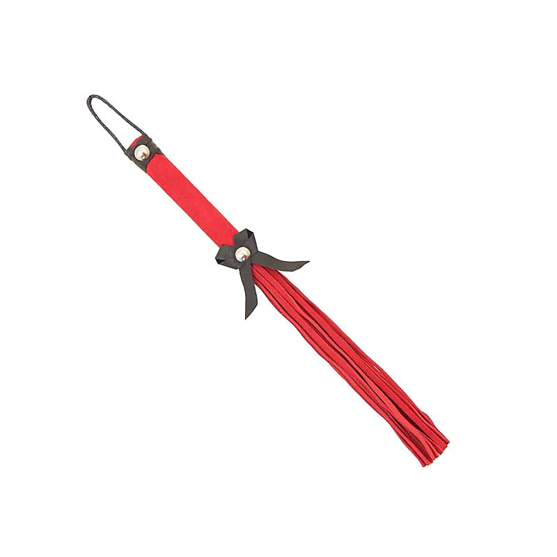 Love In Leather Suede BDSM Willy Whip With Bow Detail - Whips And Crops