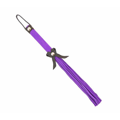 Love In Leather Suede BDSM Willy Whip With Bow Detail - Whips And Crops