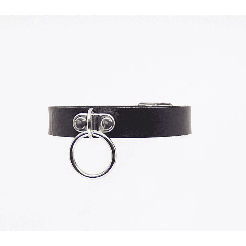 Centre Ring Faux Leather Choker by Love In Leather - Collars and Leads
