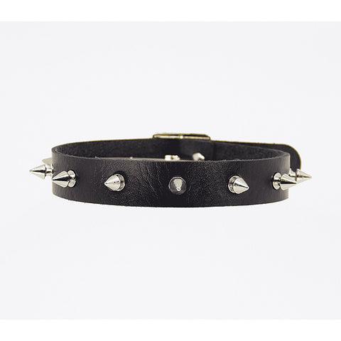Spiked Faux Leather BDSM Choker by Love In Leather - Collars and Leads