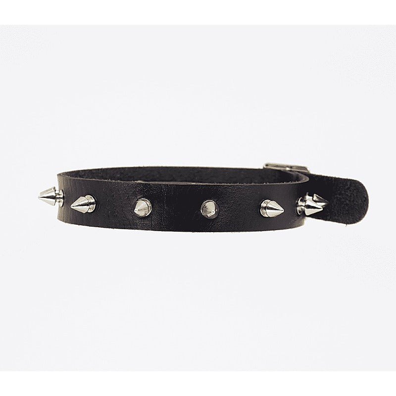 Spiked Faux Leather BDSM Choker by Love In Leather - Collars and Leads