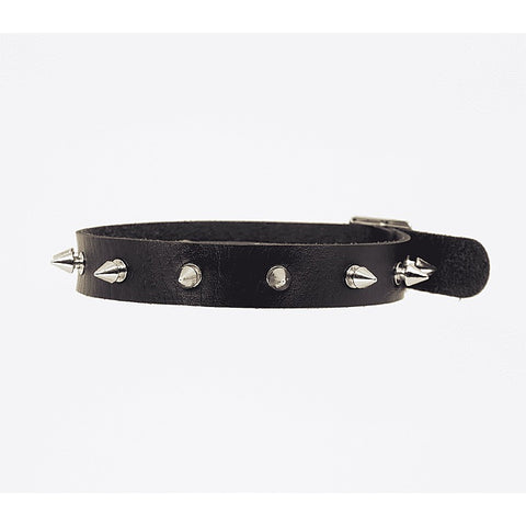 Spiked Faux Leather BDSM Choker by Love In Leather - Collars and Leads