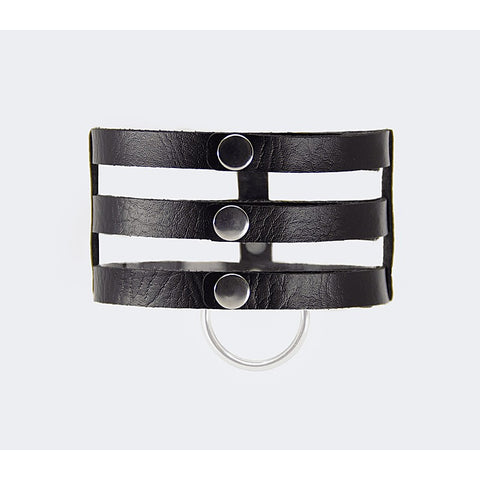 Triple Strap Faux Leather Choker by Love In Leather - Collars and Leads