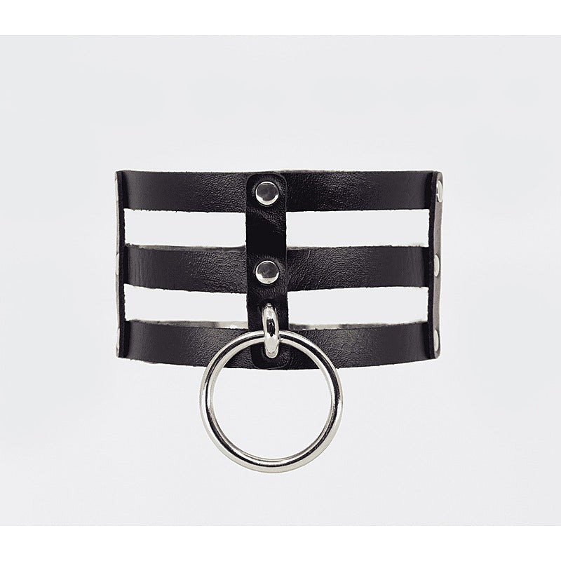 Triple Strap Faux Leather Choker by Love In Leather - Collars and Leads