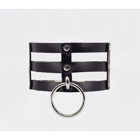 Triple Strap Faux Leather Choker by Love In Leather - Collars and Leads