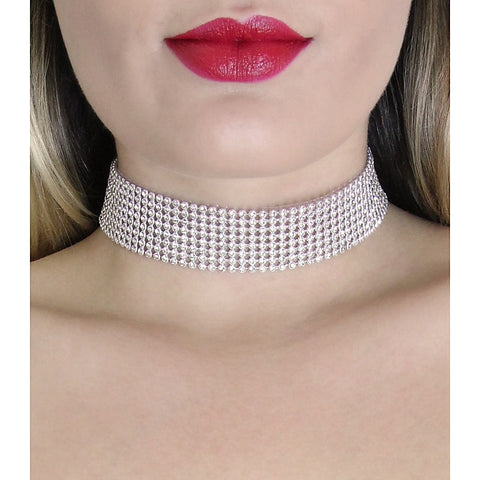 BDSM Play Diamante Choker by Love In Leather - Collars and Leads