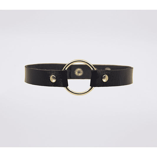 Love In Leather O-Ring Faux Leather BDSM Choker - Collars and Leads