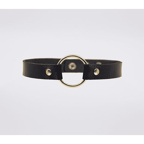 O-Ring Faux Leather BDSM Choker by Love In Leather - Collars and Leads