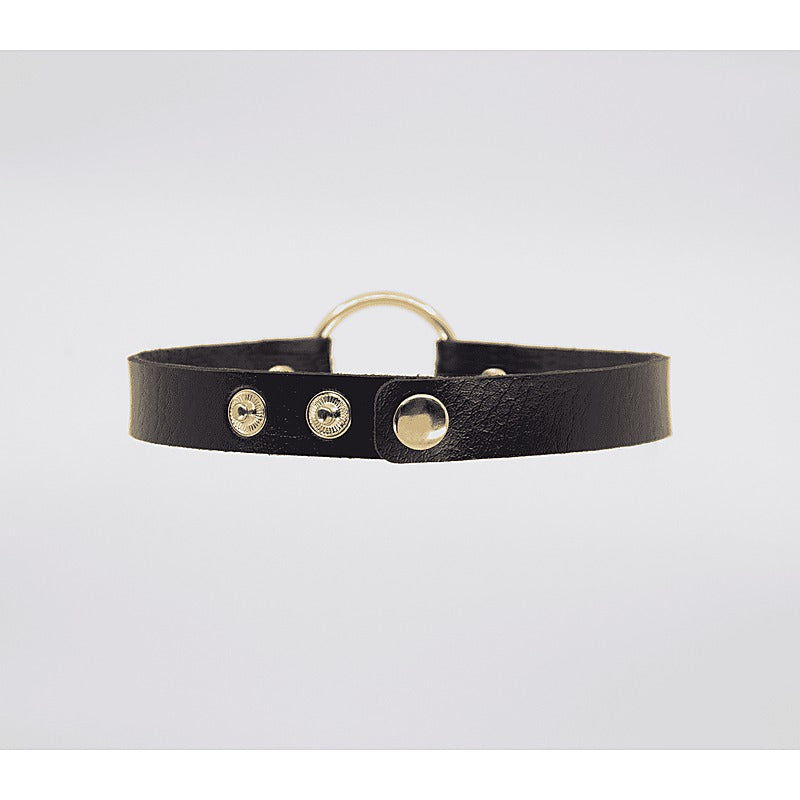 O-Ring Faux Leather BDSM Choker by Love In Leather - Collars and Leads