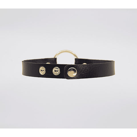 O-Ring Faux Leather BDSM Choker by Love In Leather - Collars and Leads