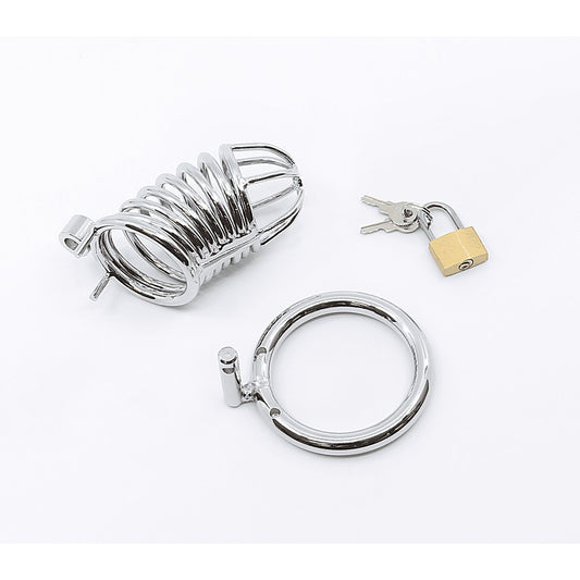 Love In Leather Chrome Male Chastity Cock Cage - Male Chastity