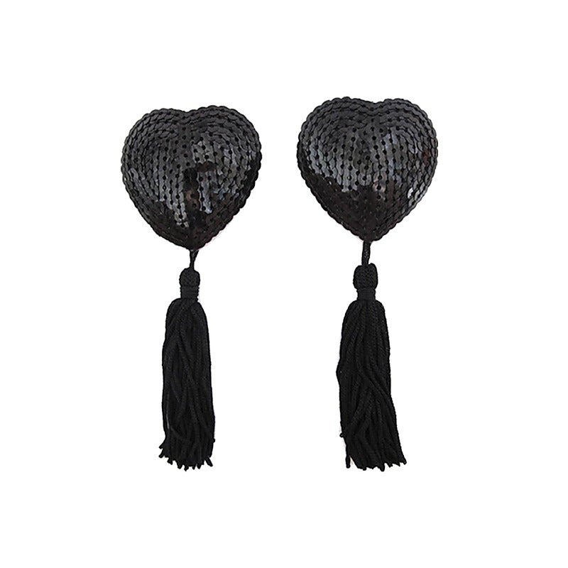 Heart Shape Nipple Tassels by Love In Leather - Breast and Nipple Toys