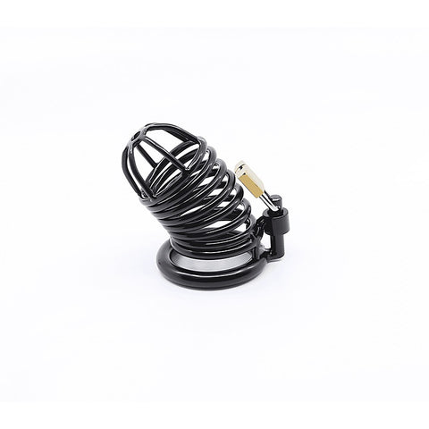 Love In Leather Matte Black Male Chastity Cage - Male Chastity
