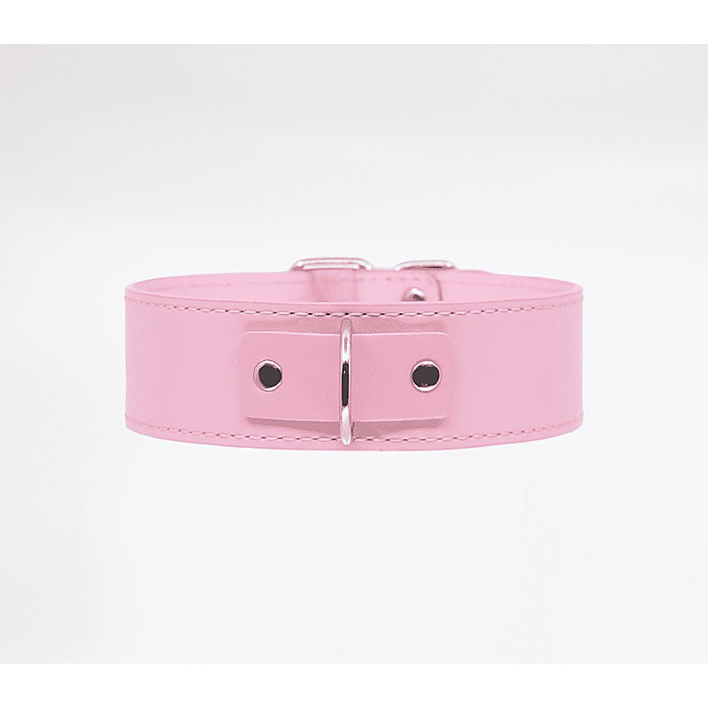 BDSM Play Unlined PU Collar and Lead by Berlin Baby - Collars and Leads