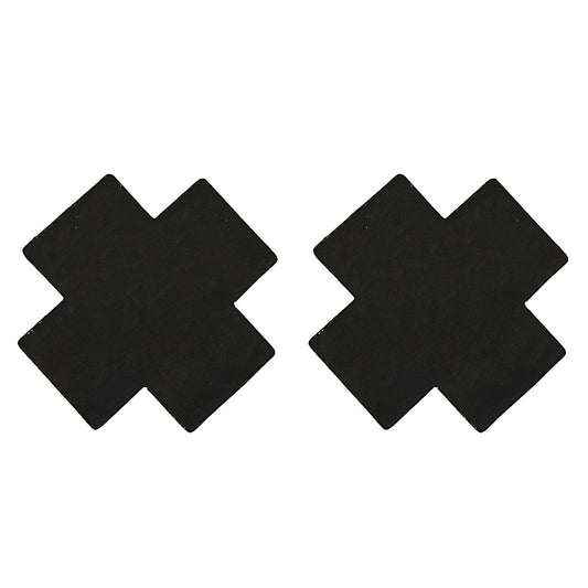 Love In Leather Satin Cross Women Nipple Pasties - Breast and Nipple Toys