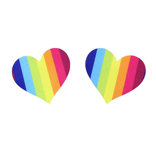 Love In Leather Rainbow Satin Sexy Nipple Pasties - Breast and Nipple Toys