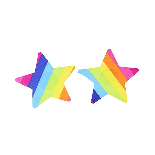 Love In Leather Rainbow Satin Sexy Nipple Pasties - Breast and Nipple Toys