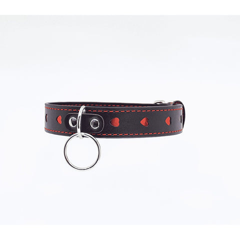 Metallic Red Love Heart Collar by Berlin Baby - Collars and Leads