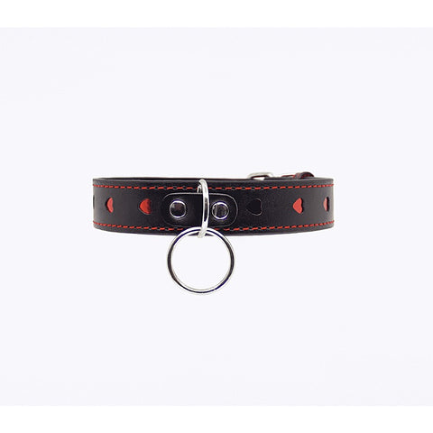 Metallic Red Love Heart Collar by Berlin Baby - Collars and Leads