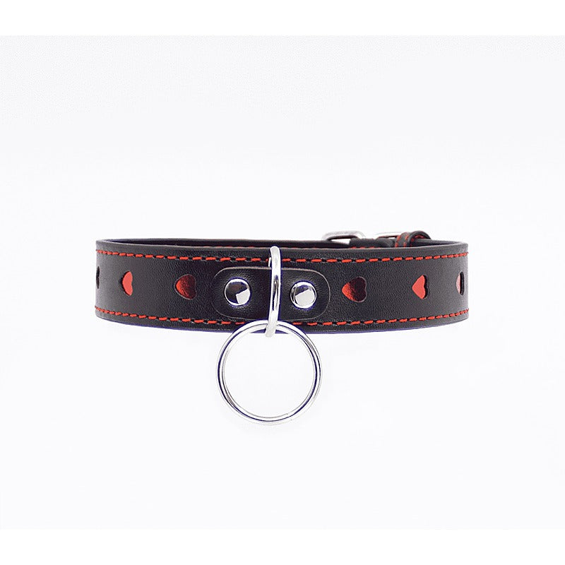 Metallic Red Love Heart Collar by Berlin Baby - Collars and Leads