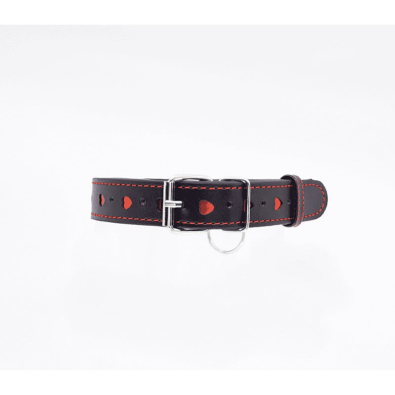 Metallic Red Love Heart Collar by Berlin Baby - Collars and Leads