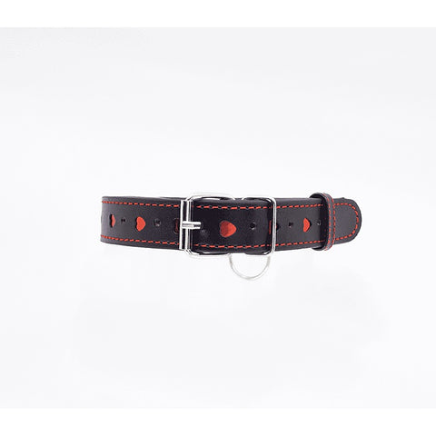 Metallic Red Love Heart Collar by Berlin Baby - Collars and Leads