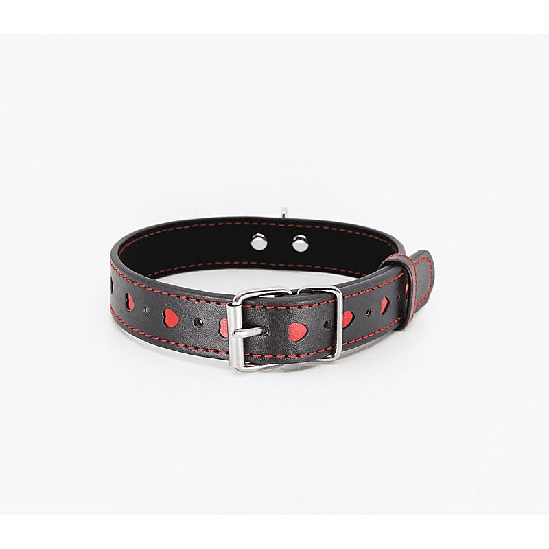 Metallic Red Love Heart Collar by Berlin Baby - Collars and Leads