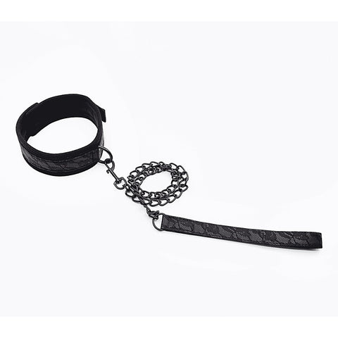 Lace Printed BDSM Leather Collar by Berlin Baby - Collars and Leads