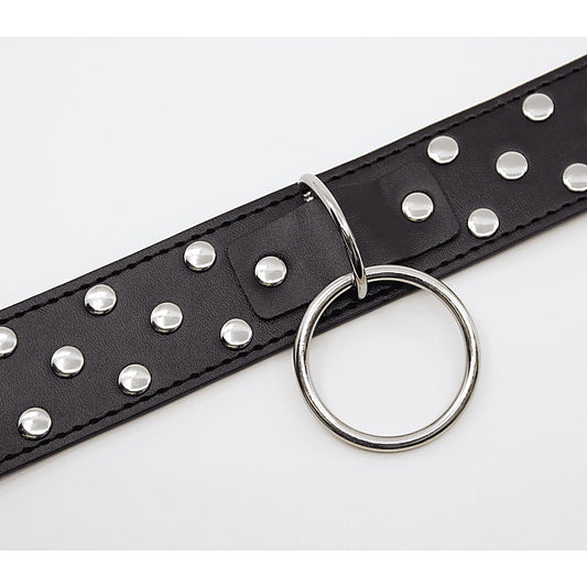 Black Studded BDSM Play Collar by Berlin Baby - Collars and Leads