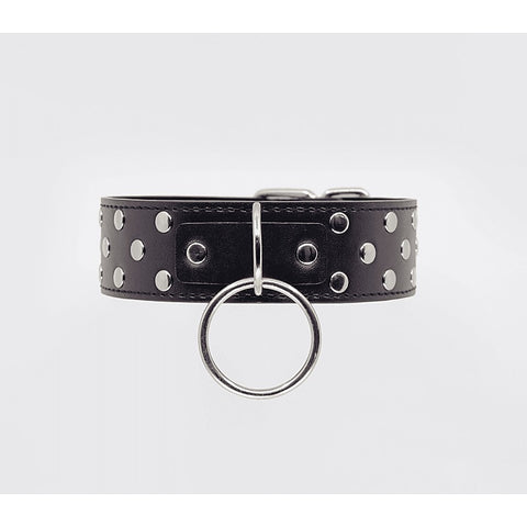 Black Studded BDSM Play Collar by Berlin Baby - Collars and Leads