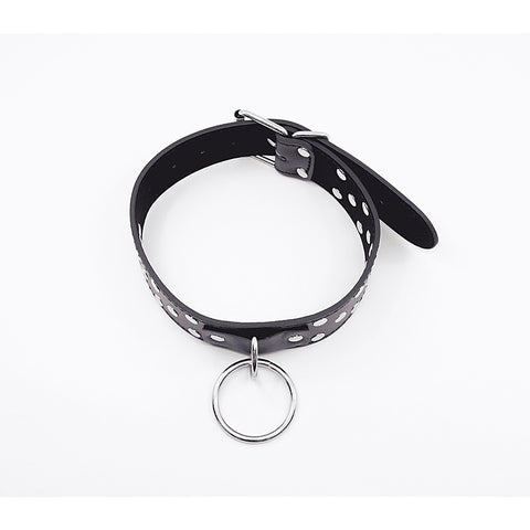 Black Studded BDSM Play Collar by Berlin Baby - Collars and Leads