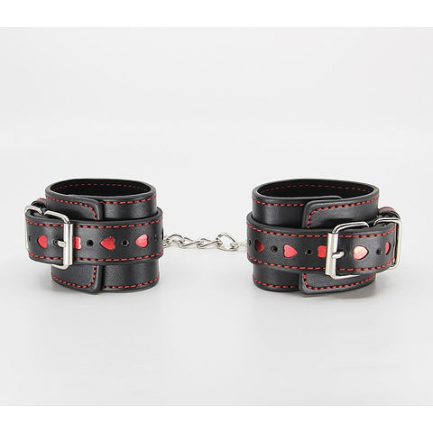 Metallic Heart Bondage Wrist Cuffs by Berlin Baby - Cuffs And Restraints
