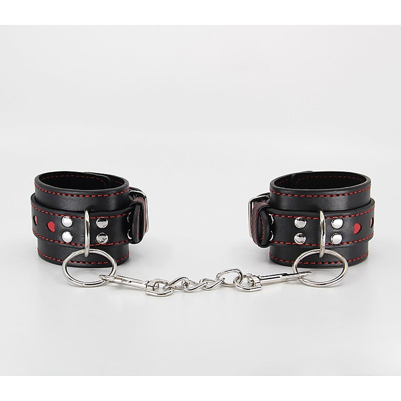 Metallic Heart Bondage Wrist Cuffs by Berlin Baby - Cuffs And Restraints