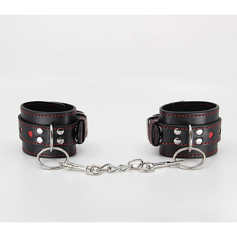 Metallic Heart Bondage Wrist Cuffs by Berlin Baby - Cuffs And Restraints