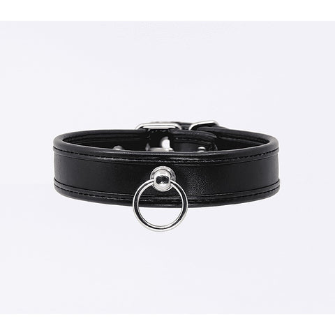 Thin Padded Faux Leather Bondage Collar by Berlin Baby - Collars and Leads