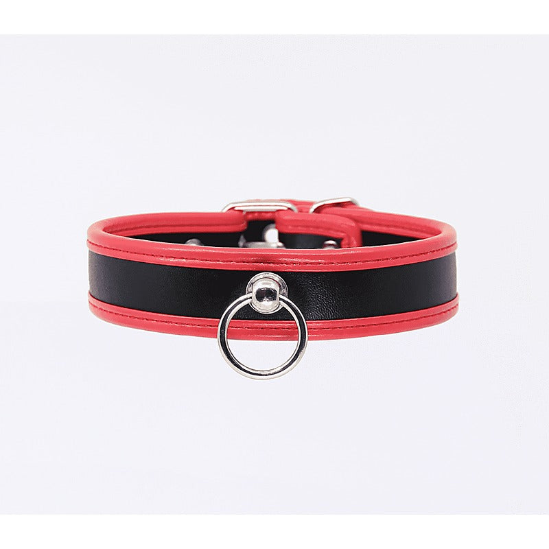Thin Padded Faux Leather Bondage Collar by Berlin Baby - Collars and Leads