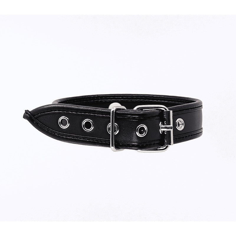 Thin Padded Faux Leather Bondage Collar by Berlin Baby - Collars and Leads